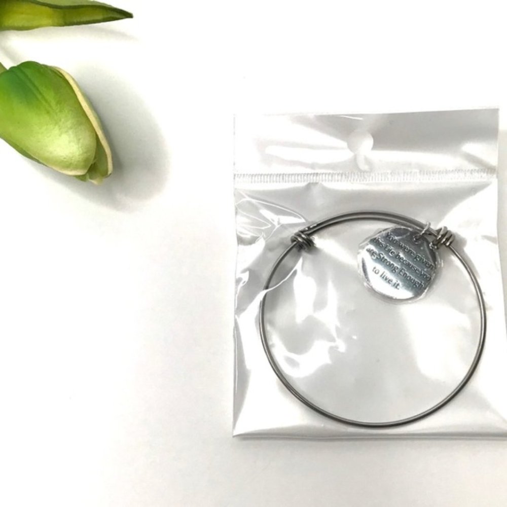Strong Meaningful Beautiful Silver Bangle Bracelet